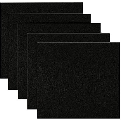 Filtri di Ricambio per Lettiera Gatti, Filtro al Carbone Attivo a Forma Quadrata, Accessori per Lettiere per Gatti, per Filtrazione Degli Odori, 16 x 16 cm, Nero, 5 Pezzi
