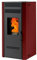 Stufa a Pellet bioG100-9.5 kW - scarico fumi multiplo - laterale DX - TOP - retro - COLORE ROSSO