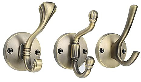 luckxuan Kleiderhaken 3 Paket Antike Kleiderhaken Badezimmerhaken Kleiderschrankanschlusshaken Wandmetallhaken Schwere Wandhaken Garderobenhaken