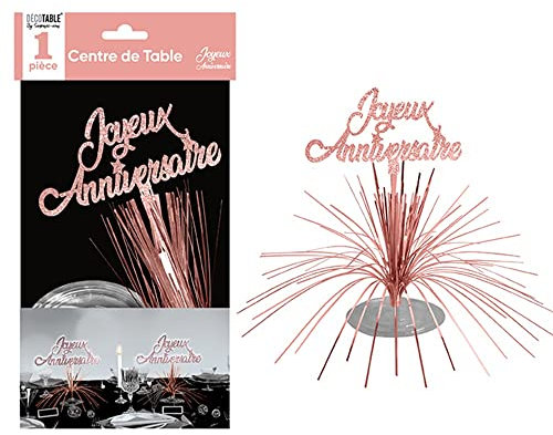 SV SURPRISEZ-VOUS - Centre DE Table Joyeux Anniversaire Rose Gold