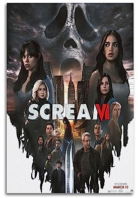 VZRSQZK Filmposter aus der Scream-Serie, dekoratives Gemälde, Leinwand-Wandposter und Kunstdruck, modernes Familienschlafzimmer-Dekor-Poster, 20 x 30 cm