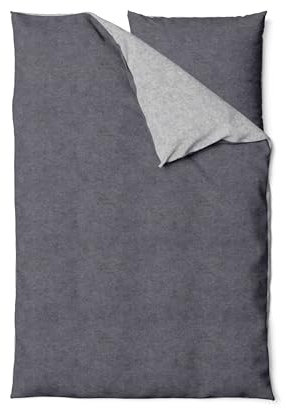 Traumschloss Melange Flanell Wendebettwäsche 155x220 / 80x80 hellgrau