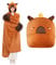 Mewaii Tragbare Decke mit Ärmeln und Kapuze,Personalisierte Hoodie Decken Sofadecke Kuscheldecke Cartoon Capybara mit Orangen Niedliches Tiermuster Decke für Frauen und Mannen 103 * 125CM