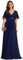 Ever-Pretty Women's Chiffon V Neck Short Sleeves Appliques Evening Dresses Navy Blue Bridesmaids 18UK