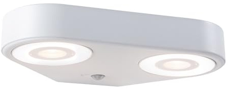 Paulmann 94868 LED Außenwandleuchte Silma Bewegungsmelder zweifacher Lichtaustritt IP44 280x176mm 3000K 2x5,5 / 2x0,7W 2x600lm 230V Weiß
