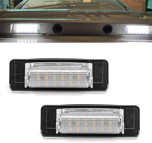 BHZNGD 18 SMD hintere Nummernschildleuchte, kein Fehler, Xenon-weiße Nummernschildbeleuchtung, kompatibel mit Benz E-Klasse W210 C-Klasse W202 4-türige Limousine, 2 Stück