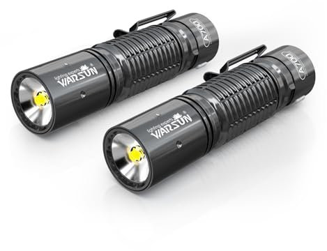 WARSUN Linterna LED recargable, linternas de mano LED compactas de 700 lm con carga tipo C, aleación de aluminio duradera, 3 modos de funcionalidad, resistente al agua y a las caídas (paquete de 2)
