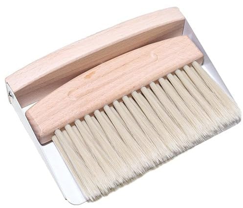 GIONAR Balayette de Table, Ramasse Miette de Table, Mini Pelle et Balayette, Manche en Bois, Poils en Nylon, Idéal pour Nettoyer les Miettes de Comptoirs