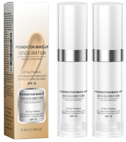 Concealer-Cover-Creme, farbwechselnde Flaw-less Foundation für Frauen, All Day Flaw-less Foundation, wasserfest, Concealer, LSF, reife Haut, 2er-Pack