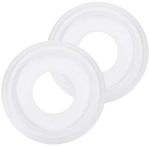 PATIKIL Médaillon de Plafond, 2 Pcs 25 x 10 cm PU pour Luminaire de Plafond Chandelier Médaillon Plaque de Couverture de Luminaire de Plafond Traditionnel pour Luminaires, Blanc