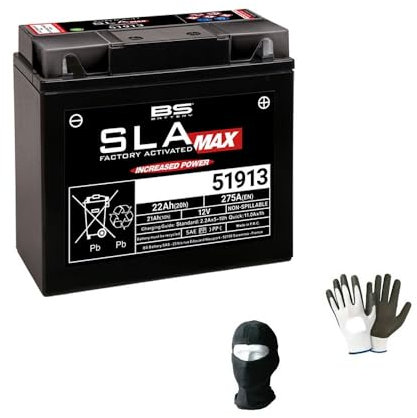 KOMPATIBEL MIT BMW R 45 N 450 pro Jahr ab 1978 al 1985 Batterie BS 51913 12-19 BL-BS SLA MAX GEBRAUCHSFERTIG, BEREITS GELADEN, AKTIVIERTE BATTERIEN 21 AH 12V 183X79X171MM