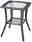Bonnlo Rattan Beistelltisch mit Glasplatte, Balkonmöbel Grau/Braun, Gartenmöbel klein, Balkontisch Outdoor wetterfest, 46x46x57 cm (Grau)