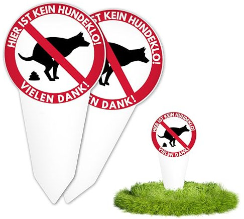 Yezirzax 2 Stück Kein Hundeklo Schild, 30 x 15 cm XXL Schild Kein Hundeklo, Hinweisschild Verbot Hund Beidseitig Bedruckt für Parkanlage, Spielplatz