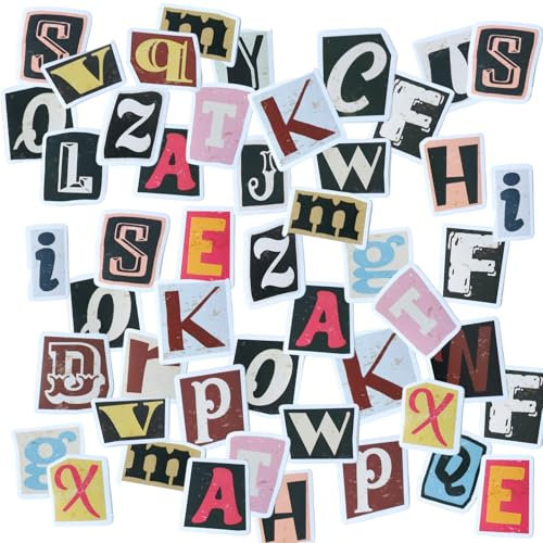 Sdhgerh 208 PCS Vintage Letter Stickers Self Adhesive Scrapbook Alphabet Stickers for Laptop Suitcase Notebooks Journal Sign Scrapbook Accessories DIY Art Craft 4 Boxes
