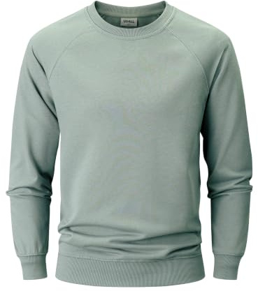 USALL Sweatshirts für Herren Baumwolle Rundhals Hoodie Pullovers Männer Kapuzenpullover Langarm Casual Sweatshirt