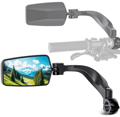 COICER Fahrrad Rückspiegel, Fahrradspiegel für E-Bike 2PCS, Fahrrad Spiegel | Um 360° Faltbar & Drehbar, mit HD-Vision, Echtglas, Kompakter Lenkerspiegel für Roller, E Scooter, Fahrradzubehör