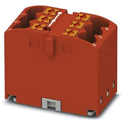 Phoenix Contact PTFIX 6X2,5 RD Verteilerblock, Grundklemme, 450 V, 24 A, Anzahl der Anschlüsse 6, Querschnitt 0,14 mm²-4 mm², AWG: 26-12, Breite 16 mm, Höhe 21,7 mm, Rot, 10 Stück
