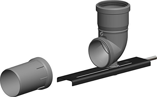 Schornstein Schachteinführung mit Auflage und Stutzen schraubbar aus Kunststoff (PP), Ø80mm Durchmesser