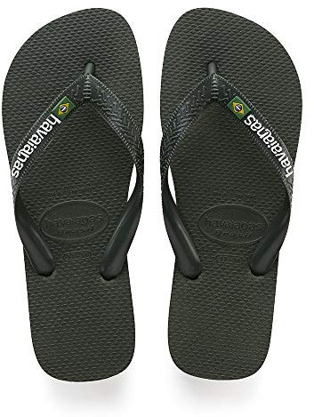 Havaianas - Brasil Logo, ikonische, bequeme und langlebige Badelatschen mit Brasilien- Flagge und rutschfester Sohle mit farbigen Streifen, Unisex-Erwachsene