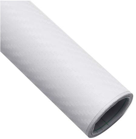 Alamor 127X30Cm Vinile in Fibra di Carbonio 3D Impermeabile Auto Avvolgere Foglio Rotolo Pellicola Fai da Te Adesivo per Auto Moto - Bianco