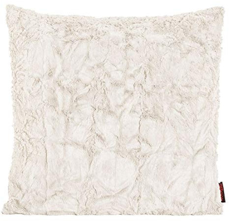 Magma Kissenhülle Fluffy - 40 x 40 cm - Plüsch Kissenhülle Felloptik - sehr flauschig und kuschelig - in vielen Farben, Farbe:Magma_beige_071