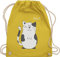 Turnbeutel Rucksack - Tiermotiv Animal Print - lustige Katze - Unisize - Gelb - sportbeutel tiere kinderrucksack tier tiermotive cat beutel kinder tiermotiven meow stoffrucksack tasche animals