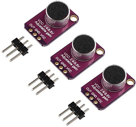 HALJIA 3PCS MAX4466 Electret Microphone Amplifier MAX4466 Sound Sensor Module Adjustable Gain Module Breakout Sensor Board Compatible with Arduino