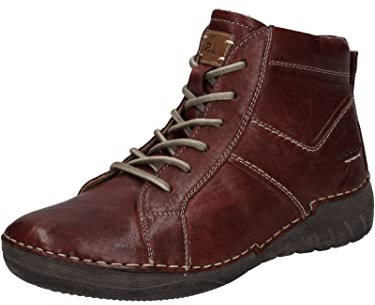 Josef Seibel Damen Schnürstiefeletten Felicia 01,Weite G (Normal),Wechselfußbett,Bootee,Booties,halbstiefel,Rot (Bordo-Kombi),42 EU