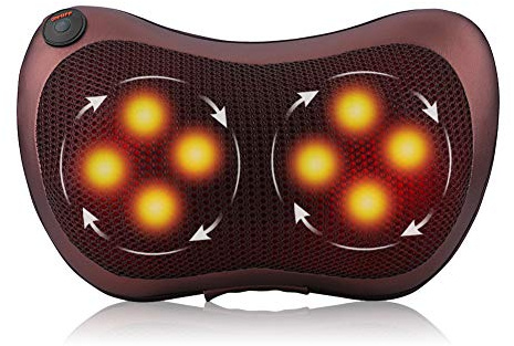 Estink Shiatsu Massagekissen 24W | Sitzauflage, Heizung 8 Rollen, PU-Netzstoff, für Zuhause Büro Auto, 15min Timer