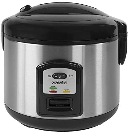 Mesko MS6411 Cuociriso Elettrico 1,5 Litri Vaporiera, Funzione Tieni Caldo, Rice Cooker Cuoci Riso, Sushi, Per 8-10 Persone, Cottura a Vapore, Antiaderente, Acciaio Inossidabile, 1000W
