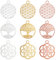BENECREAT 36Pcs Messing Filigrane Blume Anhänger Baum Des Lebens Charm Mischfarbe Stecker Für DIY Halskette Ohrring Herstellung