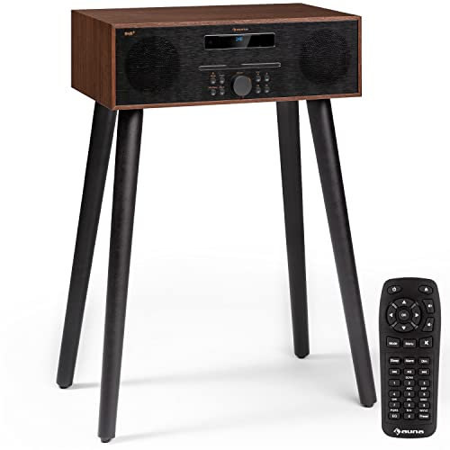 Auna Chaîne Hifi Portable CD, Poste Numérique DAB/DAB+/FM et Streaming, Stéréo, Écran LCD, MP3, Port AUX, Alarme Réveil, Lecteur CD Bluetooth, Mini Chaîne Hi-fi