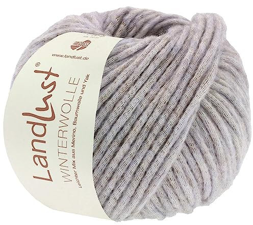 LANA GROSSA Landlust Winterwolle | Soffilo mit Yakfasern | Handstrickgarn aus 50% Schurwolle (Merino), 35% Baumwolle & 15% Yak | 50g Wolle zum Stricken & Häkeln | 70m Garn FB22
