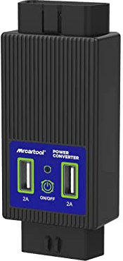 MR CARTOOL OBD2 Converter Adapter Equipped with 1 OBD Port and 2 USB Ports, 16-Pin OBD Signal Line Connector for Inclinometer, WiFi Bluetooth Code Reader, OBD-II Scanners