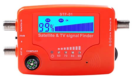 Benkeg 2 in 1 Satellite e TV Signal Finder LCD Digital Satellite Finder Antenna TV Portatile Misuratore di Potenza del Segnale Misuratore di rilevamento del Segnale con Bussola Allarme Buzzer