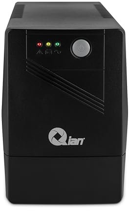 QIAN Onduleur UPS Line Interactive 500VA Mini-Tour Compacte Charge Rapide Protection Contre Les Surtensions Puissance de Sortie 300W avec 2 Douilles Schuko (Noir)