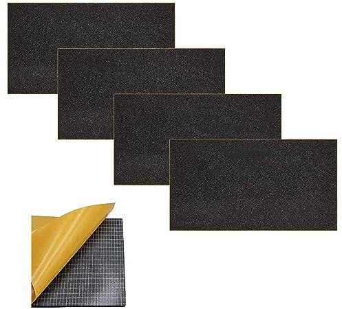 ACIT Hoja de neopreno adhesiva aislante, paquete de 4 hojas, junta adhesiva, goma adhesiva, paneles de espuma de poliuretano, caucho negro EPDM expandido 40x40 cm (espesor 5MM, 22 x 15 CM)