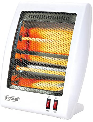 Radiateur électrique portable, Radiateur à quartz 800 W, 2 niveaux de puissance silencieux, économie d'énergie, boîtier Cool Touch, système anti-basculement, protection thermique (Quartz A)