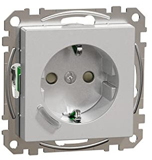 Schneider Electric Merten MEG2380-0460 Schuko-Steckdose 16A TPM Aluminium System M, Smart Steckdose, Kompatibel mit Amazon Alexa und Google Home, Smart Home WiFi Steckdose