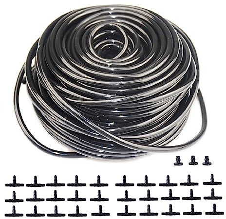 Furnrubden Bewässerungsschlauch, Schlauch, Tropfschlauch, Sprühschlauch, Bewässerungssystem Garten, Sprühnebel für terrasse (6mm-50M)
