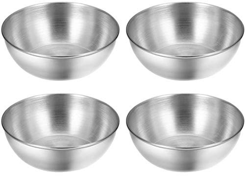 Flisdtry Lot de 8 soucoupes en acier inoxydable pour assaisonnement domestique