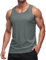 MAGCOMSEN Muskel Shirt Herren Sport Tankshirt Ohne Ärmel Stringer Funktionsshirt Schnelltrockend Achselshirt für Fitness Laufen Herren Bequeme Unterhemd UV Sonnenschutz T-Shirt Dunkelgrau M