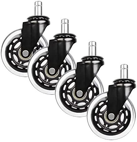 Bürorollen Rollen 3-Zoll-Bürostuhlrad Transparente M11-Schraube Möbelrolle PU-Schwenkradrollen