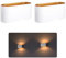 SSC-LUXon JOBERO 2er Set Wandlampe Innen weiß gold - moderne Wandbeleuchtung Up Down im Retro Design mit 1x G9 Fassung 230 V