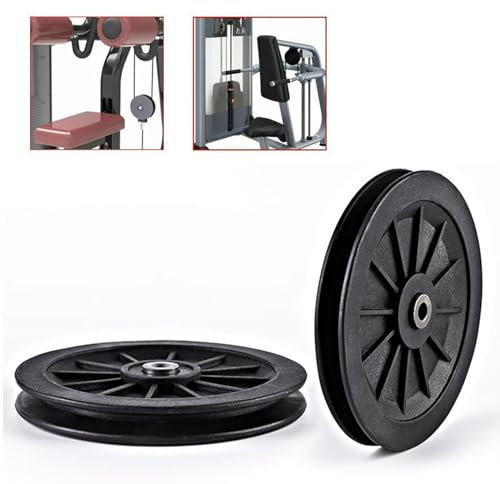 2 Stück 90mm Pulley Drahtseil Umlenkrolle Universallager Riemenscheibe Nylon Stumm Umlenkrolle Schwarz Umlenkrollen für Seile für Gym Fitnessgeräte Ersatzteil Gantry-Zubehör