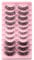 Holzsammlung Cristaux Faux Cils, Volume 3D Bouclés Faux Moelleux Paillettes Strass Fibres Douces Bandes de Lashes 11-19 mm, False Eyelashes Faits À La Main pour Drag Party Mariage Vacances, 10 Paires