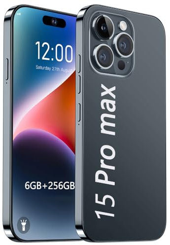 MIZHAO 15 Pro Max Android 13 Mobile Phone 5g Smartphone 7.3 Inches 6gb 256gb 6800mah 72mp 108mp Dual Sim Dual Standby Face Recognition(Size:8GB+256GB,Color:Black)