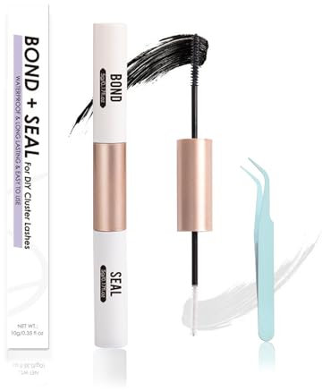 Funnaura Eyelash Glue Bond and Seal, Waterproof Lash Bond for Individual Cluster DIY Eyelash Extensions