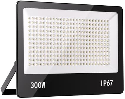 HAPYLUMI Projecteur LED Exterieur 300W, 30000LM Spot LED Extérieur Puissant, 6500K Blanc Froid Eclairage Sécurité IP67 Imperméable pour Jardin, Patio, Garage, Terrasse, Entrepôt