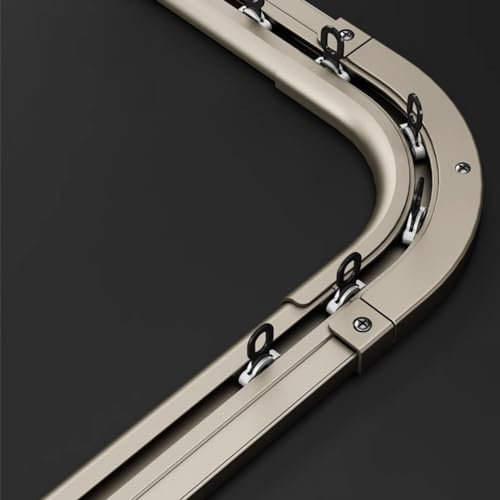 Gardinenschiene-1-läufig, Aluminium-Vorhangschienensystem, Raumteiler-Gardinenstange, Decken- Oder Wandmontage, Für Privatsphäre, Wohnzimmer, Schlafzimmer, L/U-förmige Fenster(Color:White,Size:90 Degr